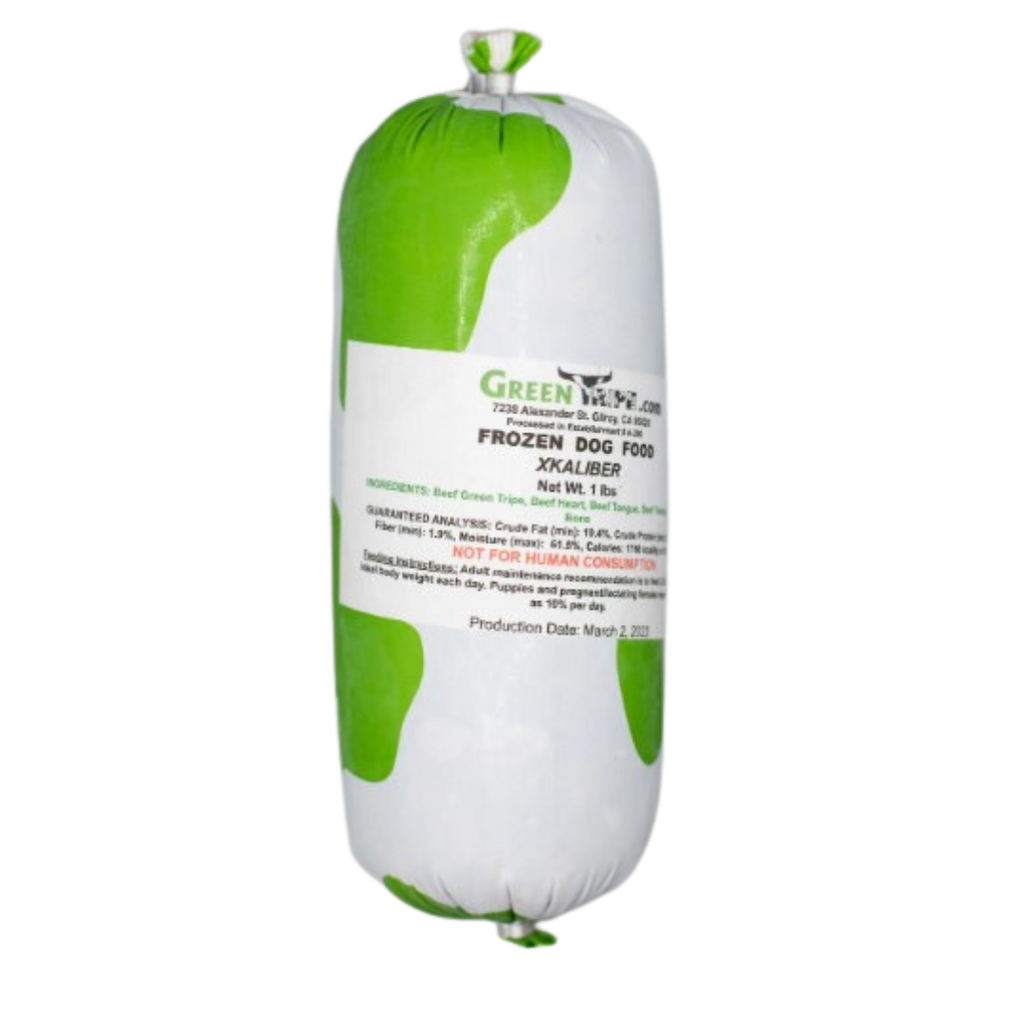 Green Tripe Xkaliber Frozen Dog Food – Beef Green Tripe Blend