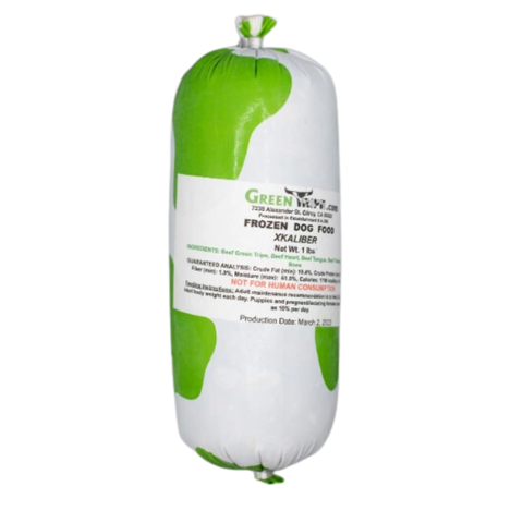 Green Tripe Xkaliber Frozen Dog Food – Beef Green Tripe Blend
