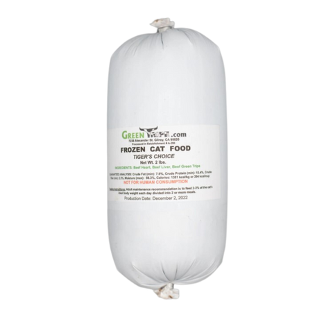 Green Tripe Tiger’s Choice Frozen Cat Food – Beef Green Tripe Formula