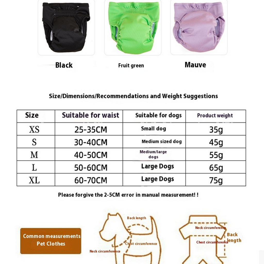 Pet Food Culture Washable Dog Sanitary Pants