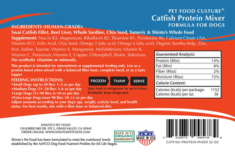 Shinto’s Catfish & Sardine Protein Mixer – 32 oz