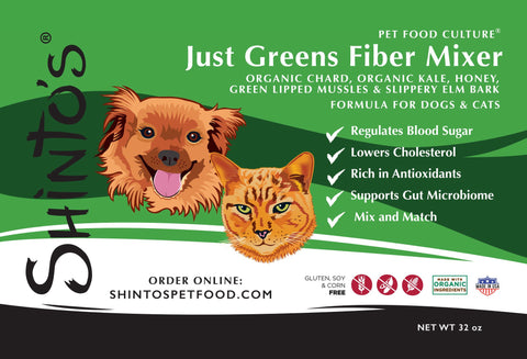 Shinto’s Just Greens & Green-Lipped Mussel Fiber Mixer for Dogs & Cats