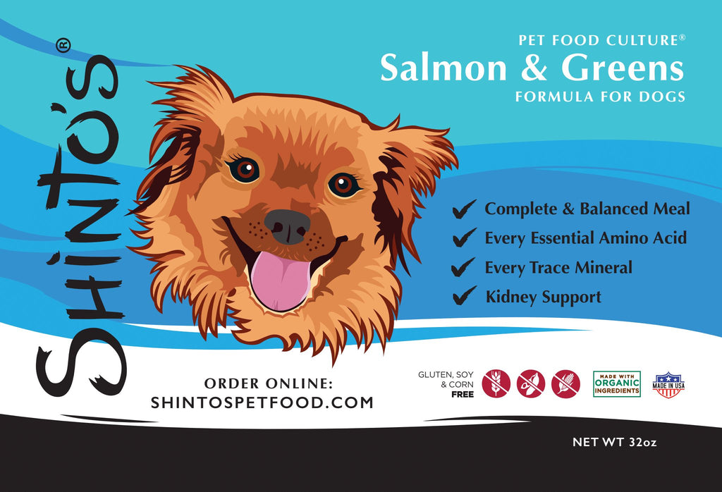 Shinto’s Salmon & Greens Balance Formula fresh dog food packaging