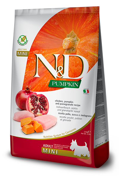 Farmina N&D Pumpkin Chicken, Pumpkin & Pomegranate Adult Mini Dog Food – 15.4 lb