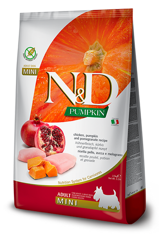 Farmina N&D Pumpkin Chicken, Pumpkin & Pomegranate Adult Mini Dog Food – 15.4 lb