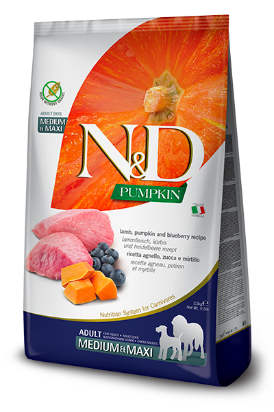 Farmina N&D Lamb, Pumpkin & Blueberry Dry Dog Food – Maxi & Giant, 26.5 lb