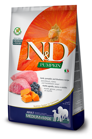 Farmina N&D Lamb, Pumpkin & Blueberry Dry Dog Food – Maxi & Giant, 26.5 lb