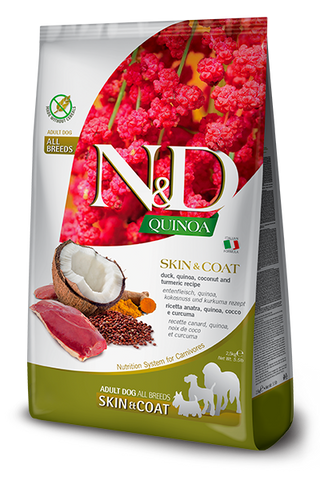 Farmina N&D Quinoa Skin & Coat Duck, Coconut & Turmeric Dog Food – 15.4 lb