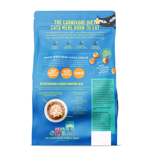 Tiki Cat Born Carnivore Herring & Salmon Dry Cat Food – 2.8 lb