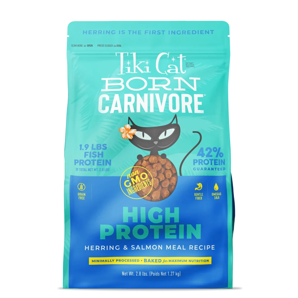 Tiki Cat Born Carnivore Herring & Salmon Dry Cat Food – 2.8 lb