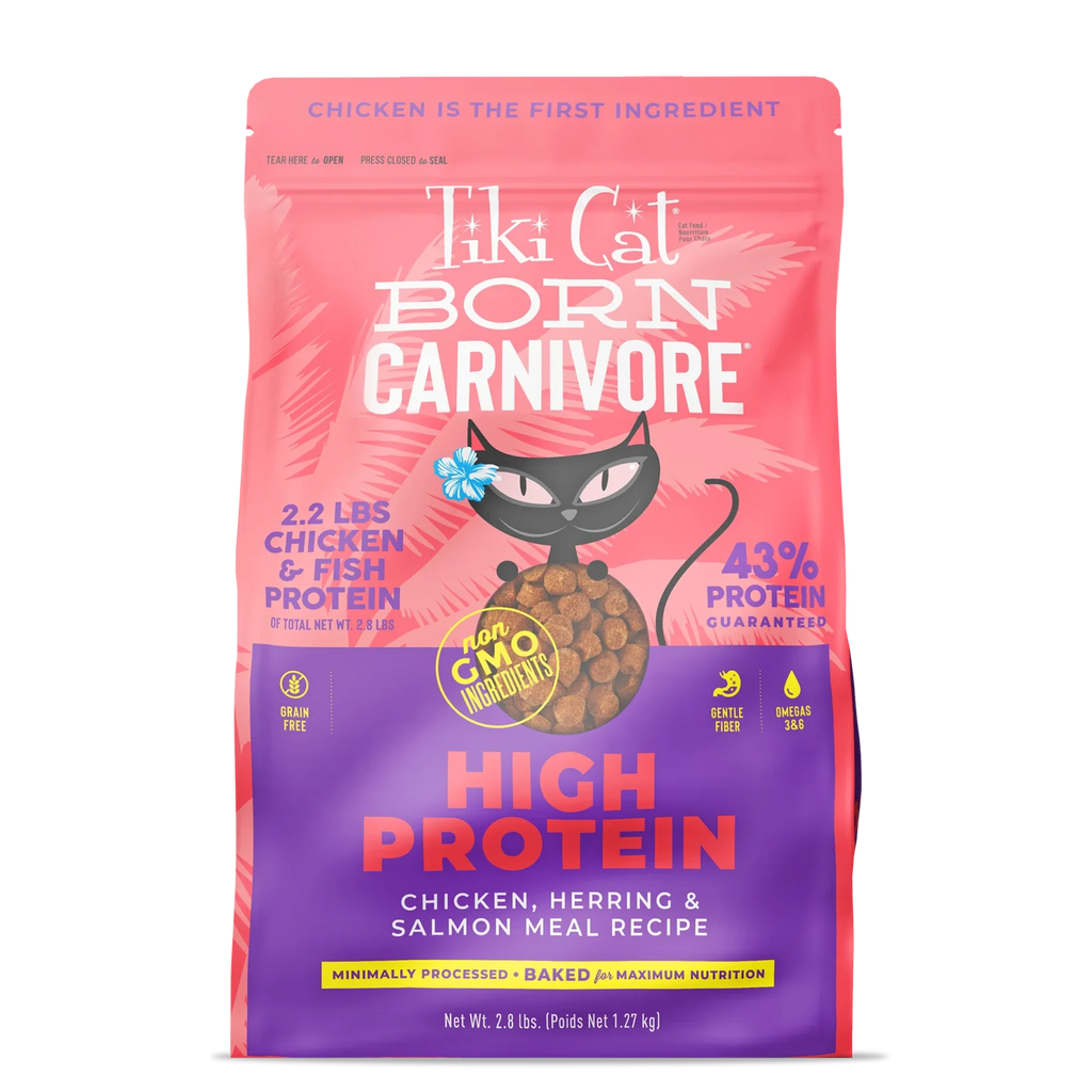 Tiki Cat Born Carnivore Chicken, Herring & Salmon Dry Cat Food – 2.8 lb