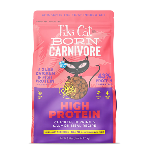 Tiki Cat Born Carnivore Chicken, Herring & Salmon Dry Cat Food – 2.8 lb