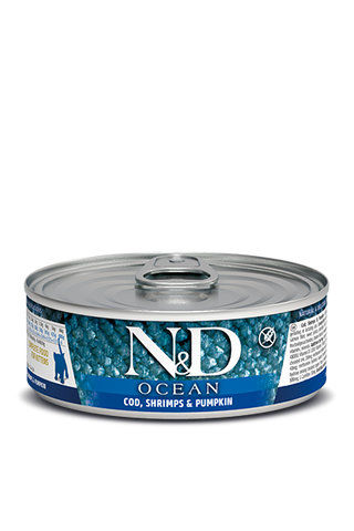 Farmina N&D Ocean Cod, Shrimp & Pumpkin Kitten Food – 2.5 oz