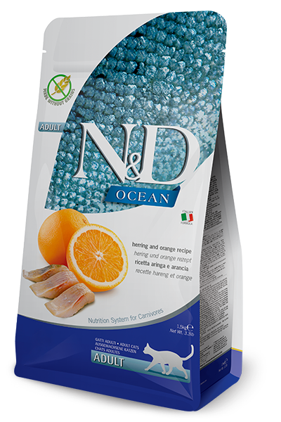 Farmina N&D Ocean Herring & Orange Dry Cat Food – 3.3 lb