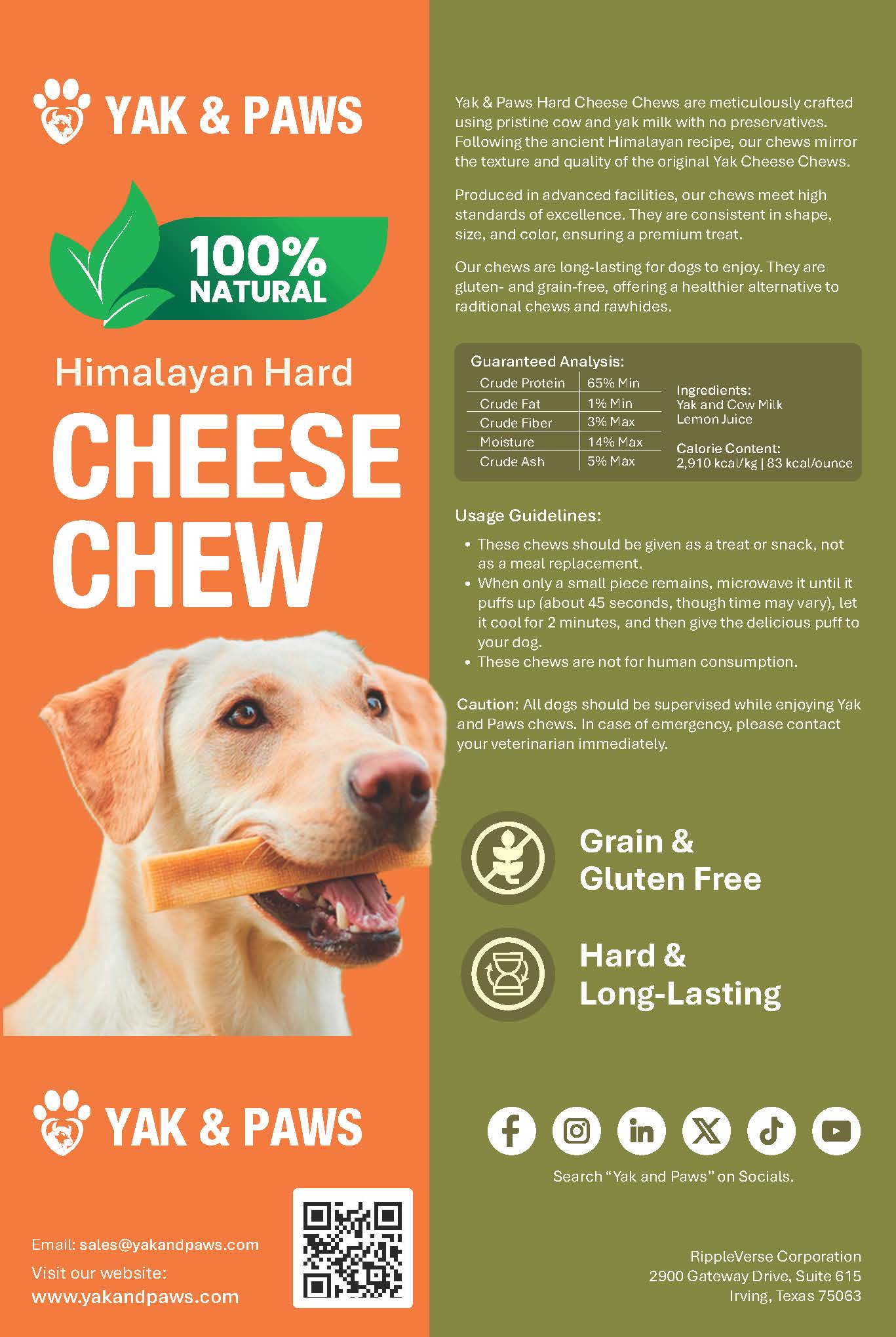 Himalayan Yak Cheese Dog Chews – 5 LB Bulk Sizes