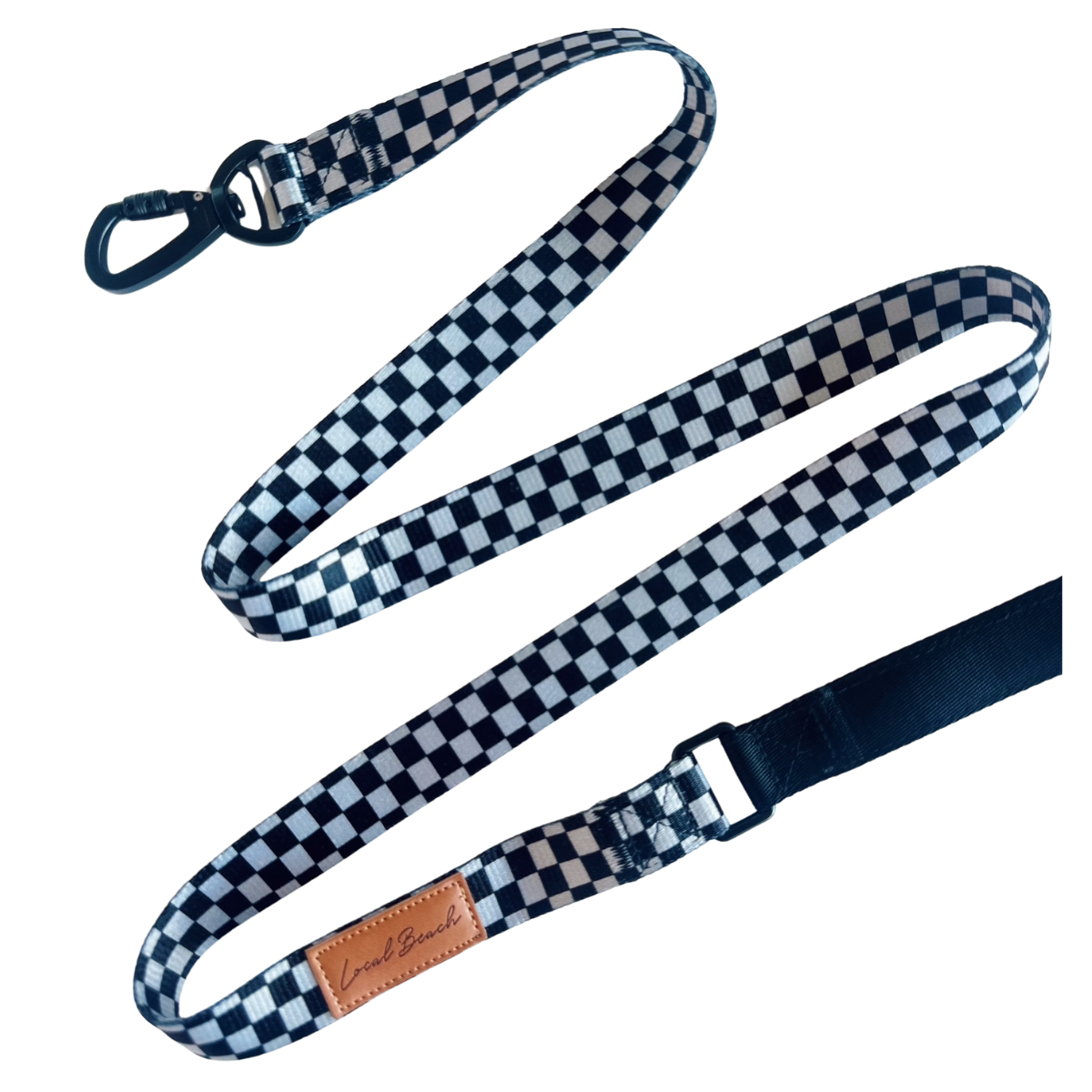 Local Beach Checker 5ft Dog Leash Black/Gray