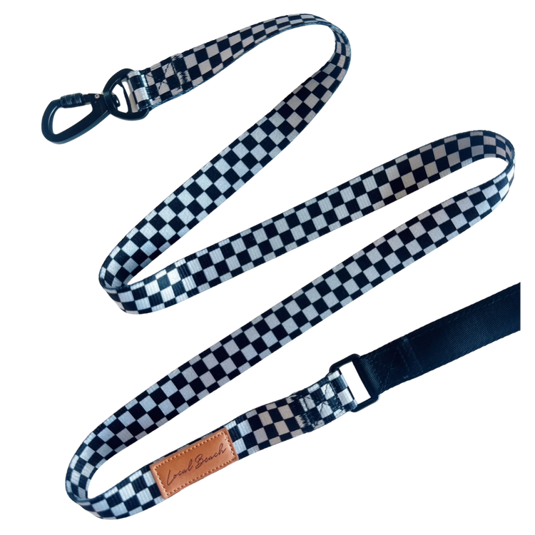Local Beach Checker 5ft Dog Leash Black/Gray