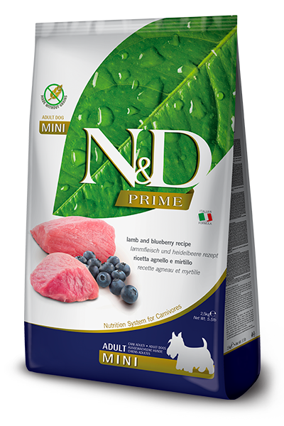 Farmina N&D Prime - Lamb & Blueberry Recipe Dry Dog Food for Adult Mini Breeds – 5.5 lb Bag