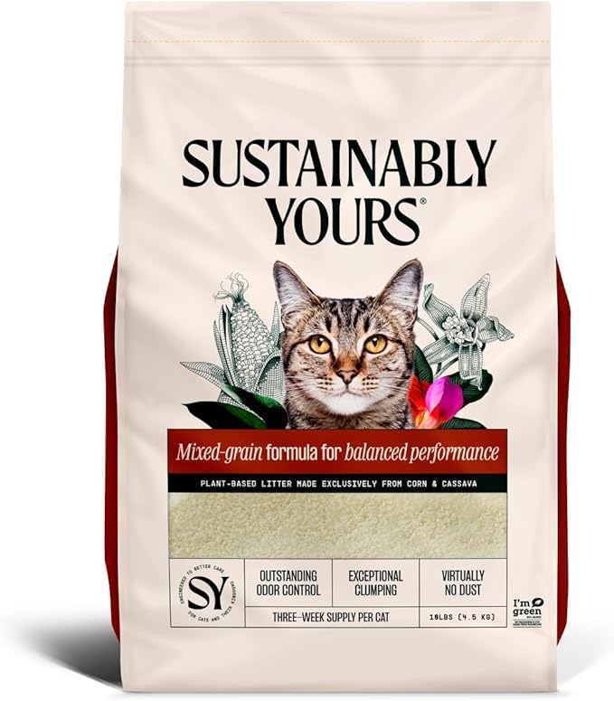 Sustainably Yours Cat Litter Small-Mixed Grain Formula 13 Lbs