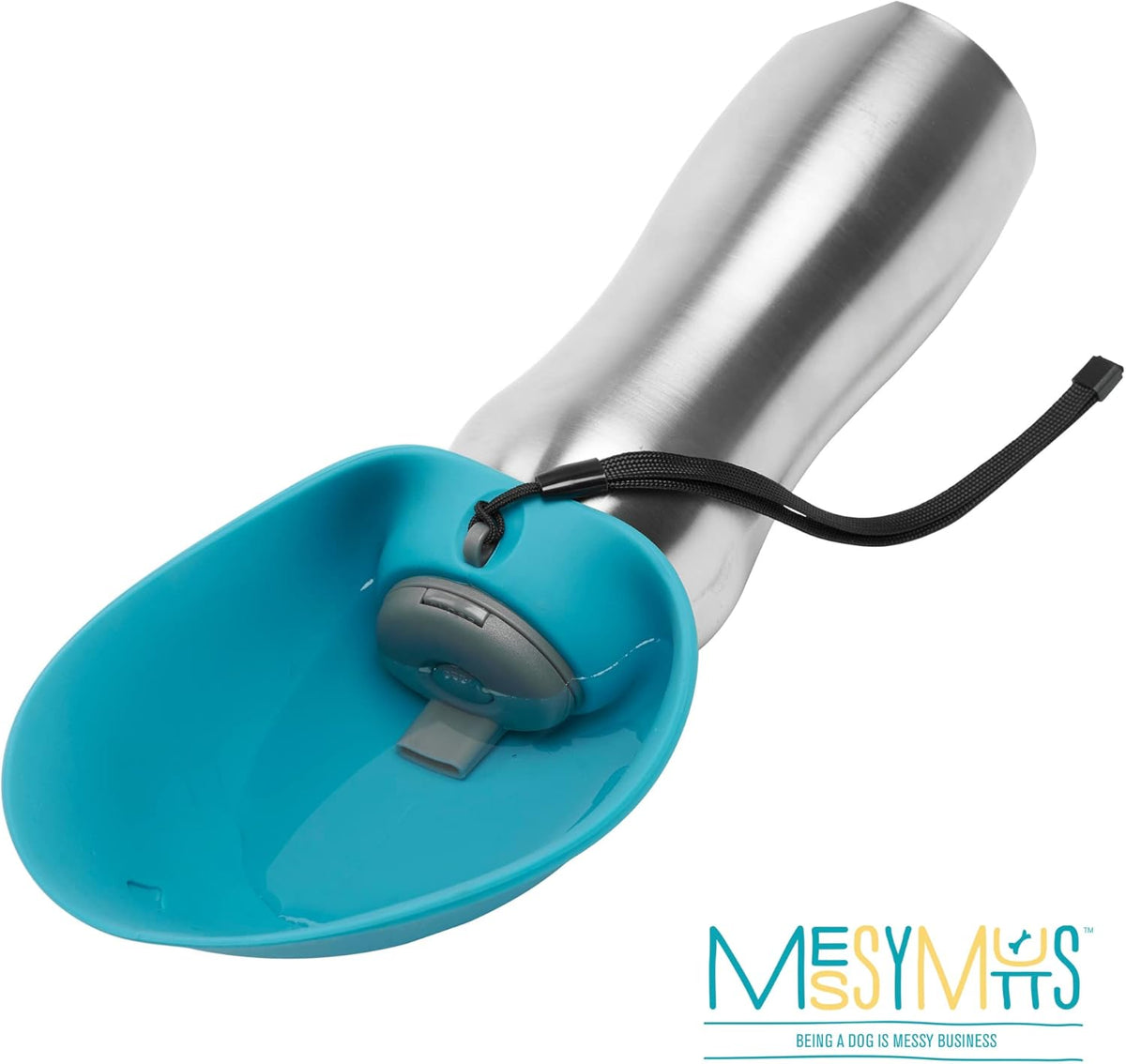 Messy Mutts Travel Water Bottle with Collapsible Bowl