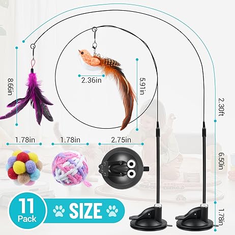 Interactive Wand & Teaser Toy Set for Cats