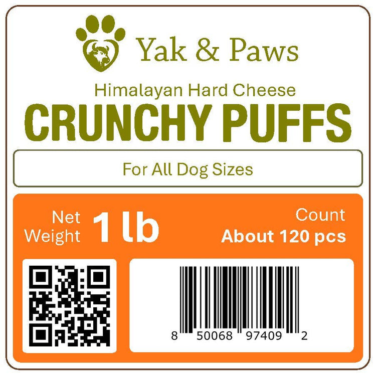 Himalayan Yak Cheese Puffs – Crunchy Dog Treats mixed sizes