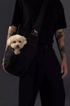 Premium Twill Pet sling Carrier, Snap Style, Black