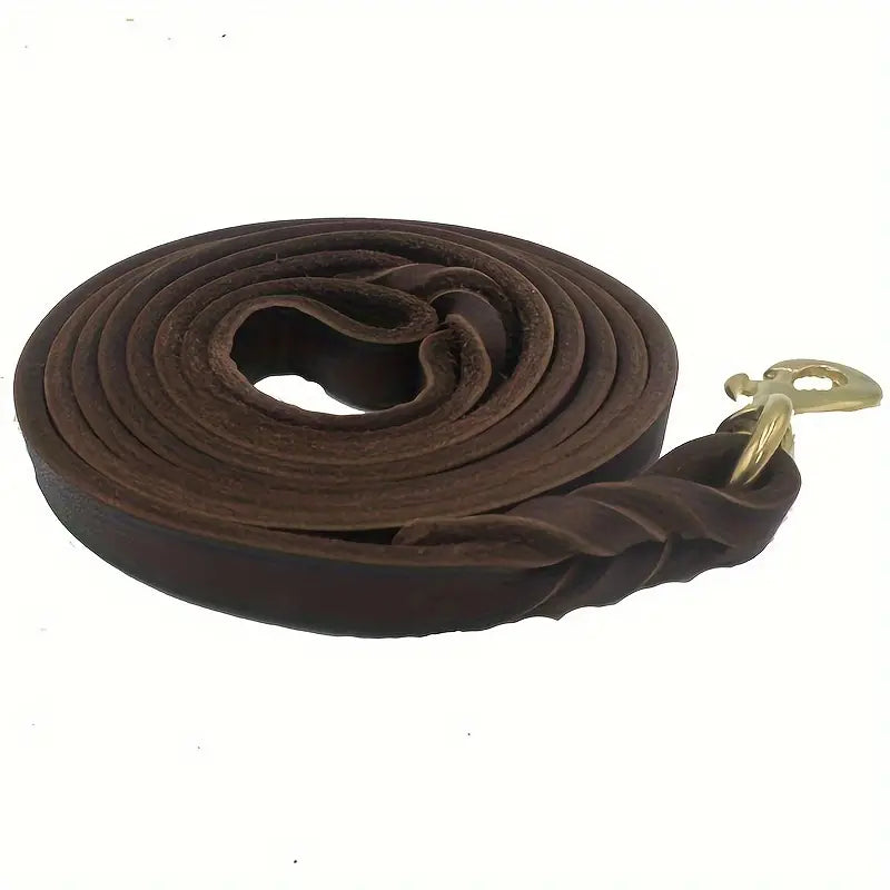Adjustable Braided Leather Dog Leash