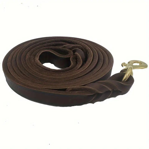 Adjustable Braided Leather Dog Leash