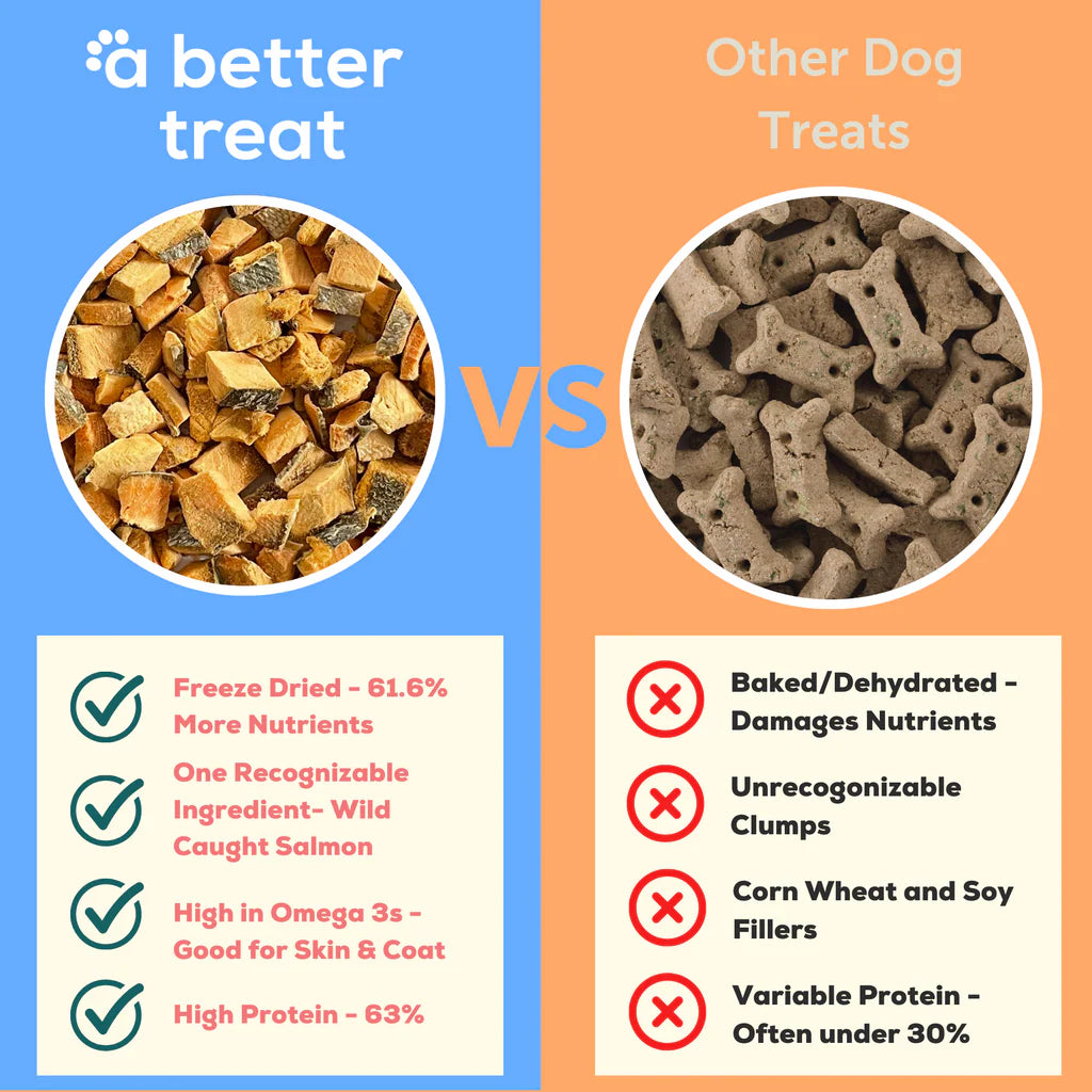 A Better Treat Freeze-Dried Alaskan Salmon – Wild-Caught Dog & Cat Treats, 3 oz