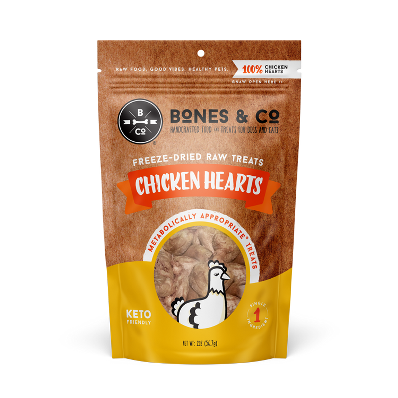 Bones & Co Freeze-Dried Raw Chicken Hearts 1.9 oz.