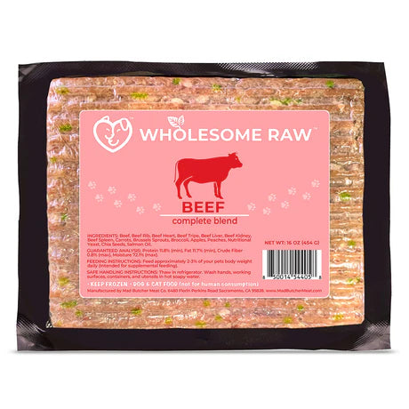Wholesome Raw Complete Beef Diet – 1 lb