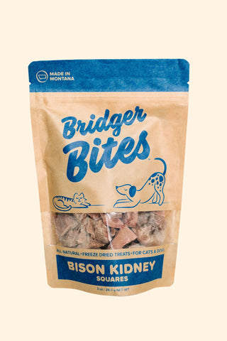Bridger Bites Freeze-Dried Bison Kidney Treats – 3 oz