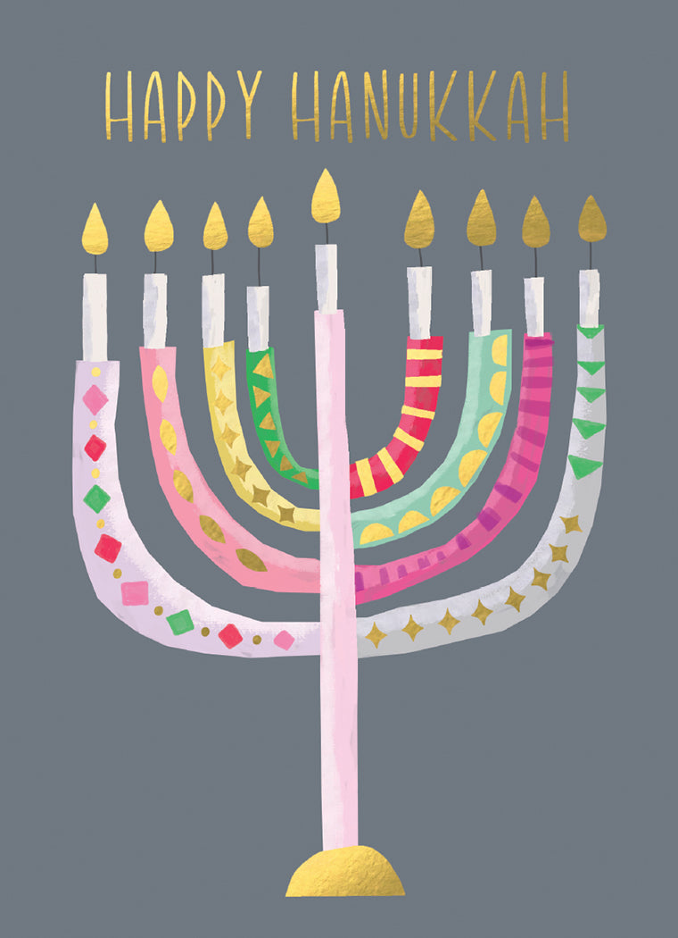 Calypso Cards Grey Menorah