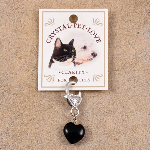 Crystal Pet Love Black Obsidian Heart Pet Pendant
