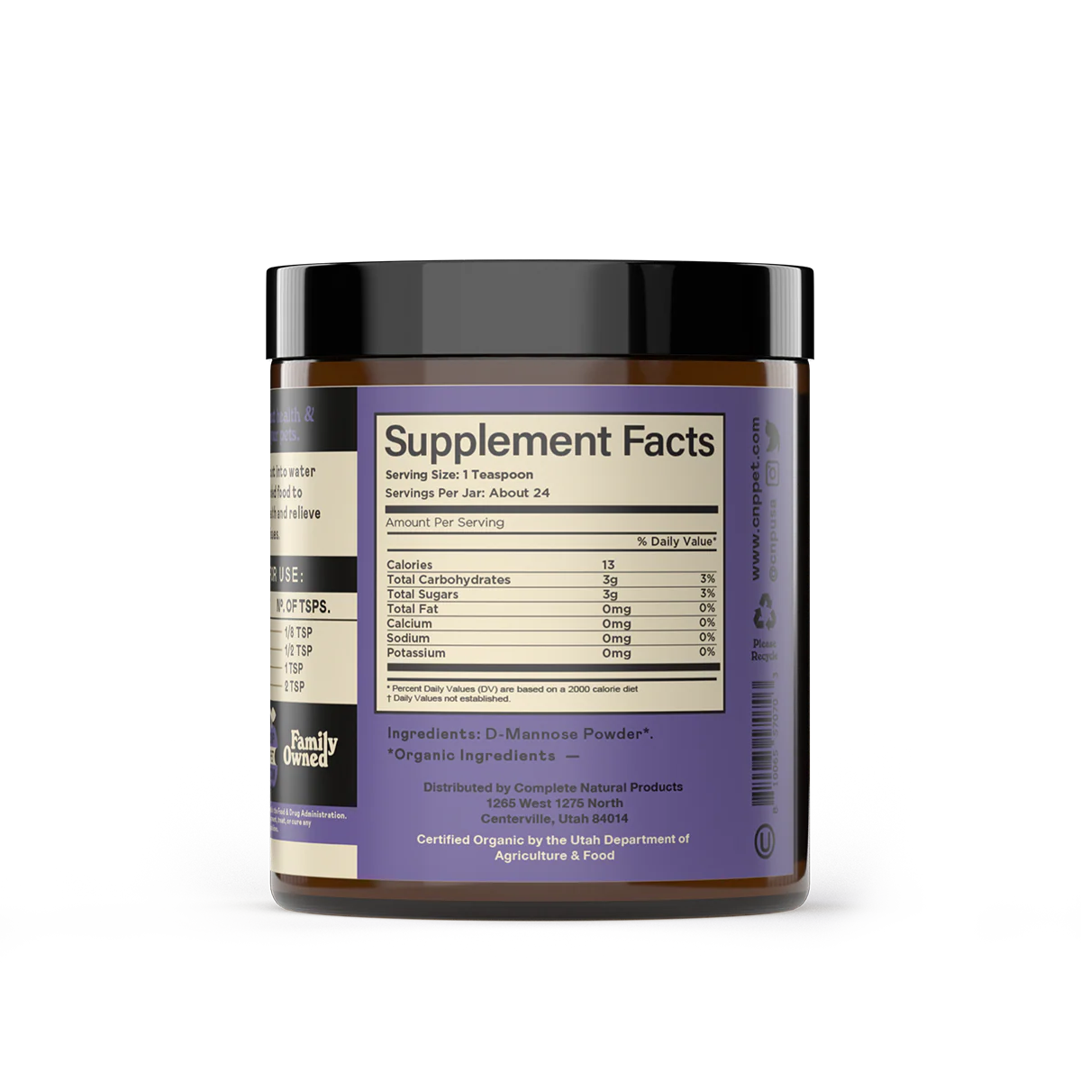 Organic D-Mannose Powder for Dogs & Cats  - Complete Natural Products