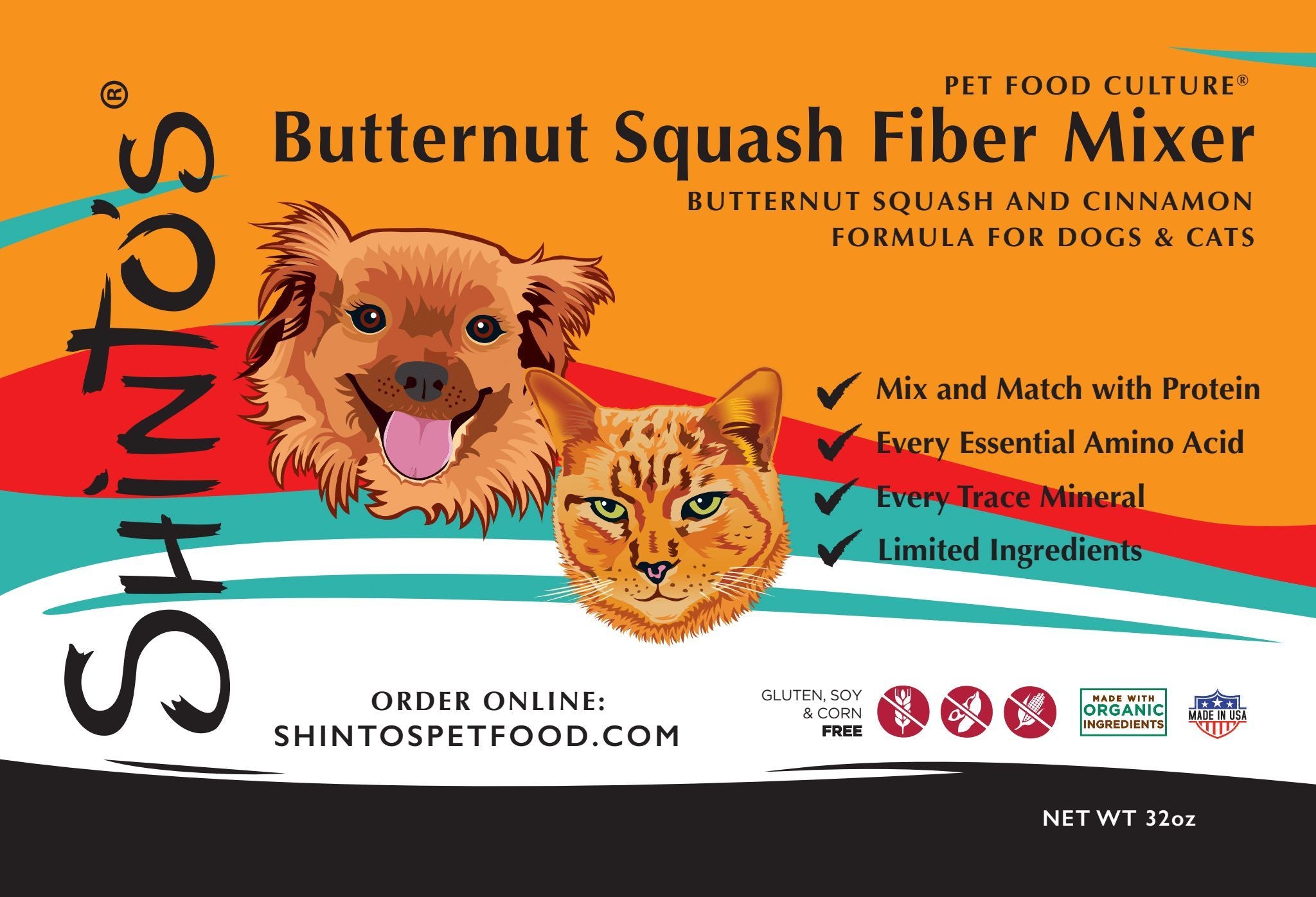 Butternut Squash - Fiber Mixer - for Dogs & Cats