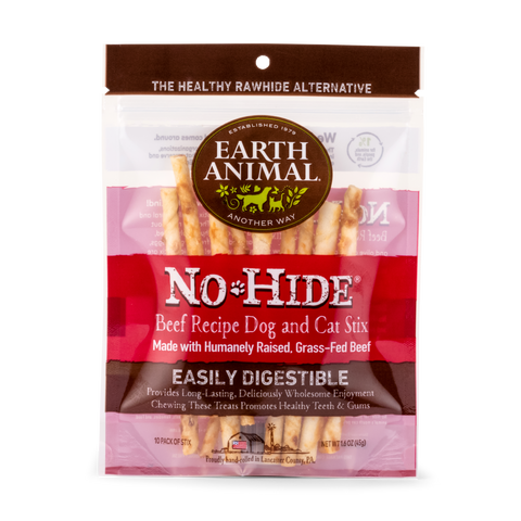 Earth Animal No-Hide Beef Stix – Dog & Cat Chews, 1.6 oz