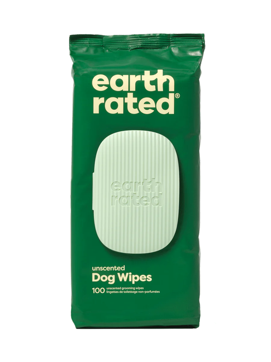 Earth Rated Unscented Dog Wipes – Hypoallergenic Grooming Wipes for Dogs, 60-Count