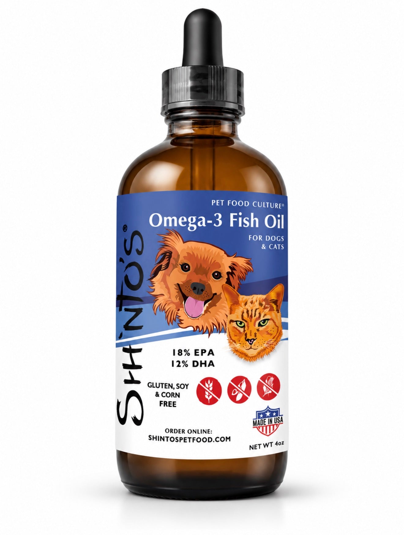 Shinto’s Omega-3 Fish Oil for Dogs & Cats – Wild-Caught, Pure & Fresh
