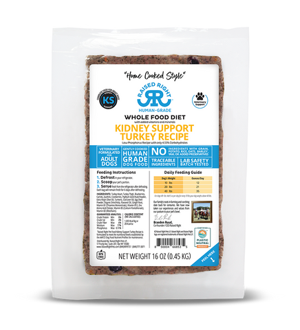Raised Right Kidney Support Turkey Gently Cooked Dog Food – 16 oz