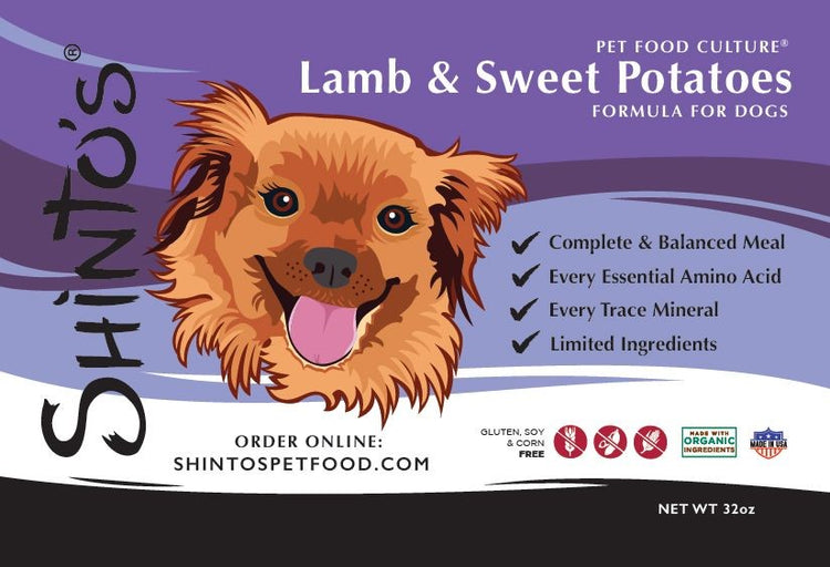 Shinto’s Lamb & Sweet Potato Renewal Formula product label