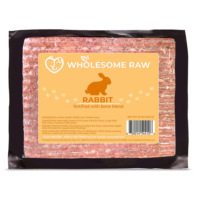 Wholesome Raw Rabbit & Vegetable Mix – 16 oz