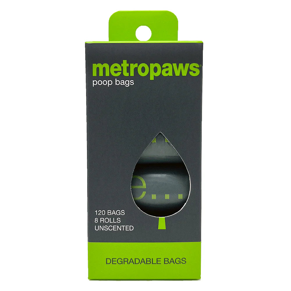Metropaws Degradable Poop Bags – 120 Unscented Bags (Eco-Friendly & Leak-Proof)