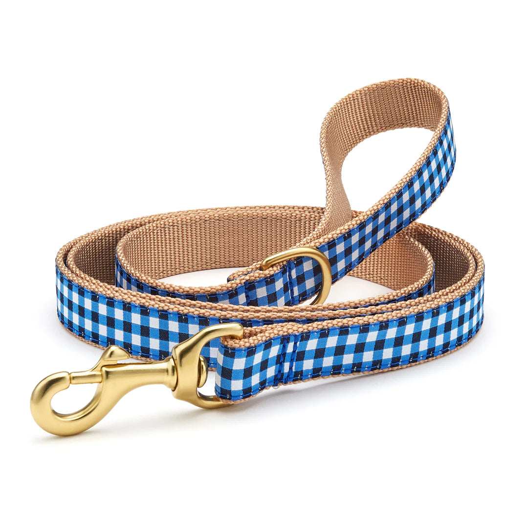 Up Country Leashes Navy Gingham Shinto's Pet Food Kitchen & Store