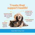 CocoTherapy Turkey & Pumpkin Organ Bites – Dog & Cat Treats, 3 oz