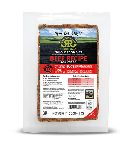 Raised Right Beef Gently Cooked Dog Food – 16 oz