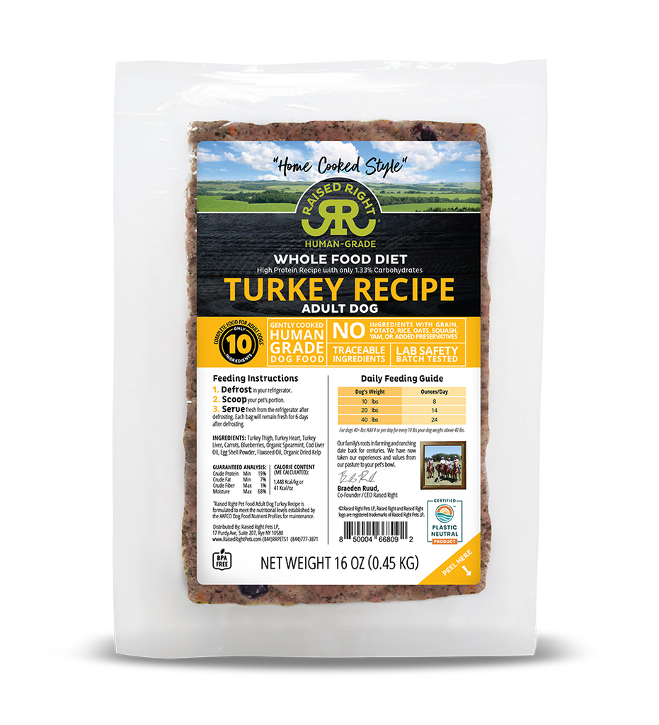 Raised Right Turkey Gently Cooked Dog Food