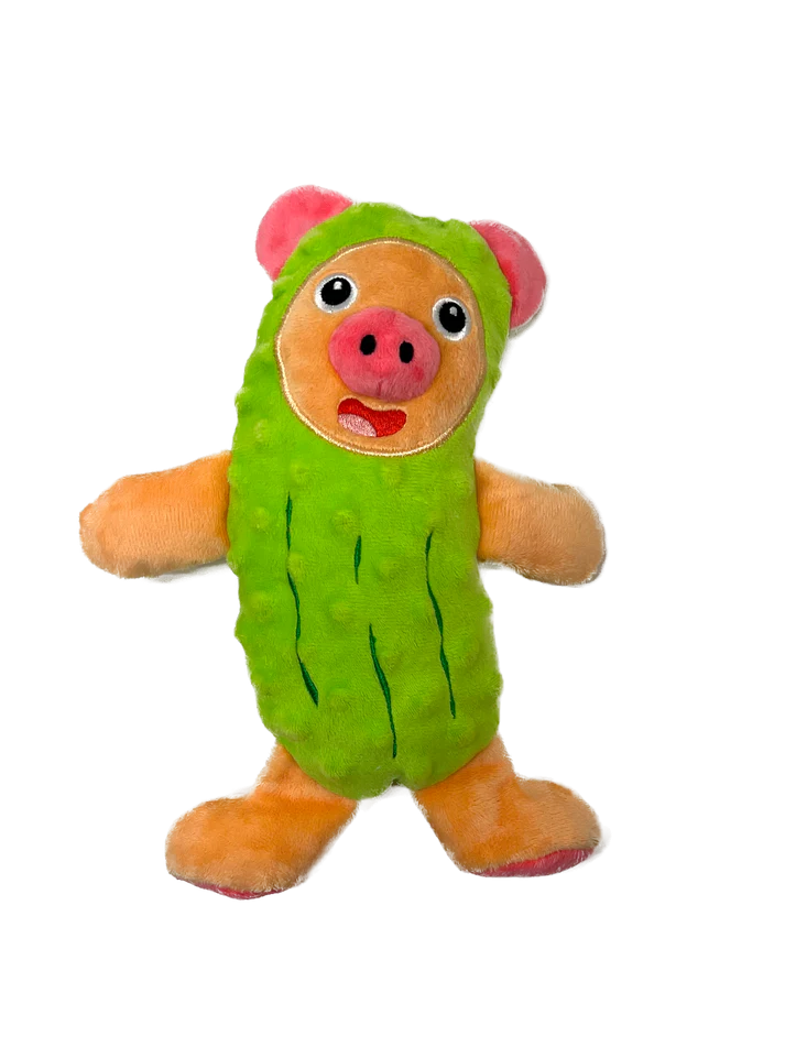 Fika’s Freaky Friends Pickle Pig Squeaky Plush Dog Toy