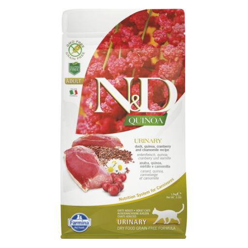 N&D Dry Food - Duck, Quinoa, Cranberry & Chamomile (Urinary) Dry food for Cats - 3.3 lbs